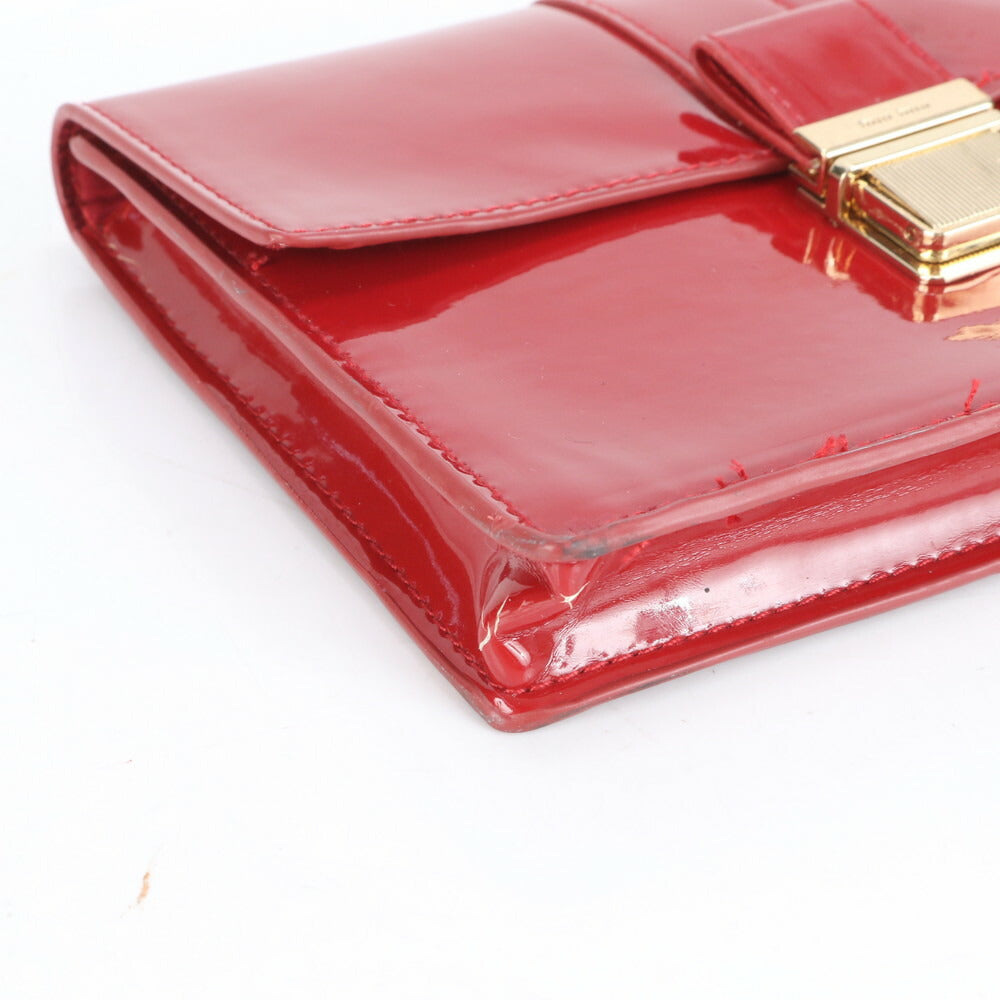 美品 ミュウミュウ パテント レザー クラッチ バッグ ハンド セカンド ポーチ トート ゴールド 金具 レディース RUE CK26-1