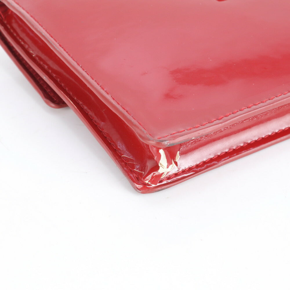 美品 ミュウミュウ パテント レザー クラッチ バッグ ハンド セカンド ポーチ トート ゴールド 金具 レディース RUE CK26-1