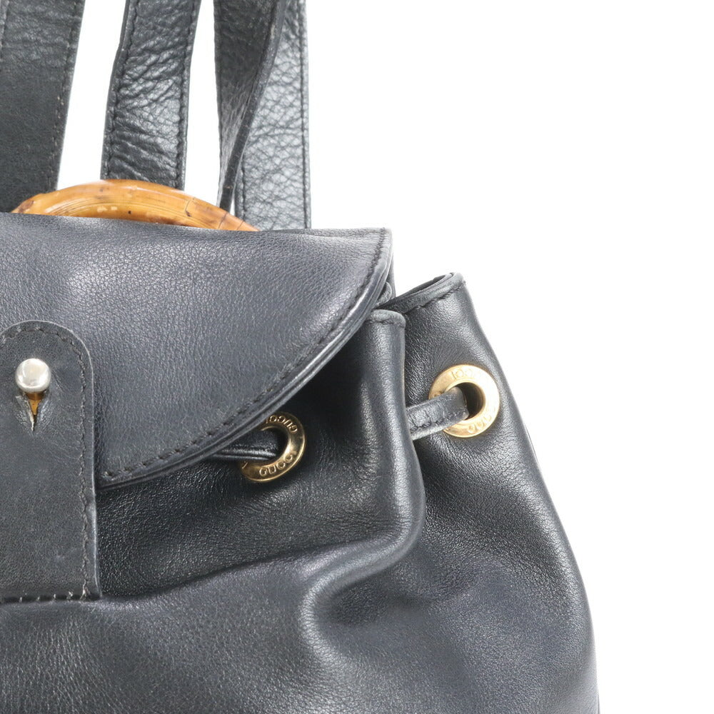 美品 ヴィンテージ オールド グッチ バンブー レザー リュックサック リュック バックパック ショルダー バッグ レディース EEE CS16-4