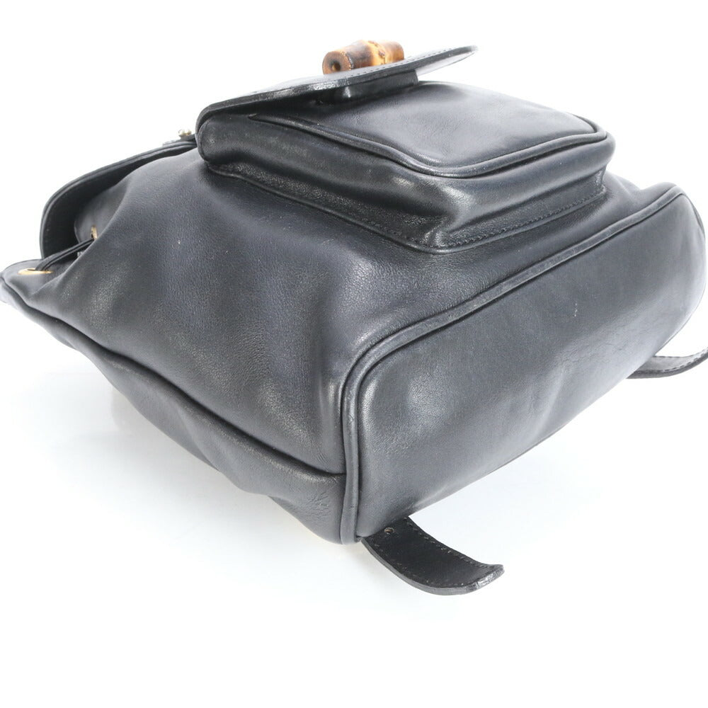 美品 ヴィンテージ オールド グッチ バンブー レザー リュックサック リュック バックパック ショルダー バッグ レディース EEE CS16-4