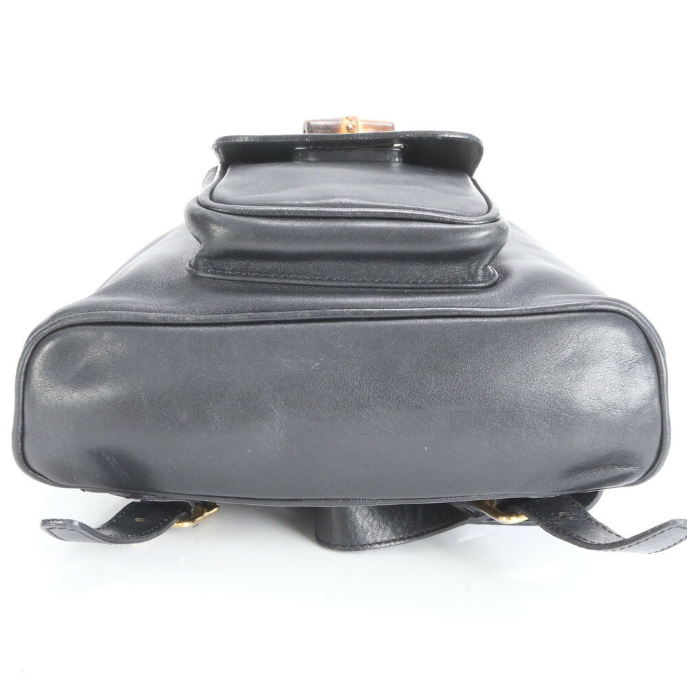 美品 ヴィンテージ オールド グッチ バンブー レザー リュックサック リュック バックパック ショルダー バッグ レディース EEE CS16-4