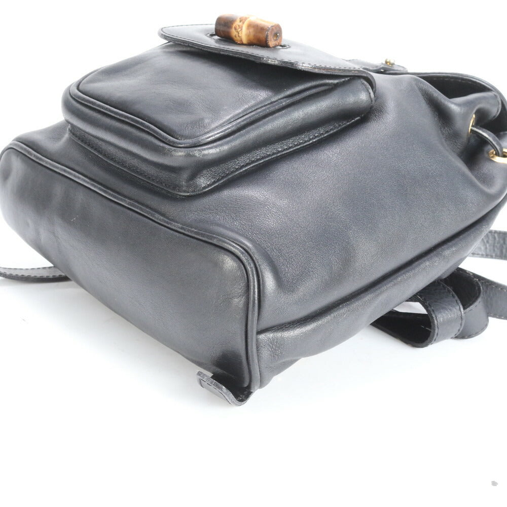 美品 ヴィンテージ オールド グッチ バンブー レザー リュックサック リュック バックパック ショルダー バッグ レディース EEE CS16-4