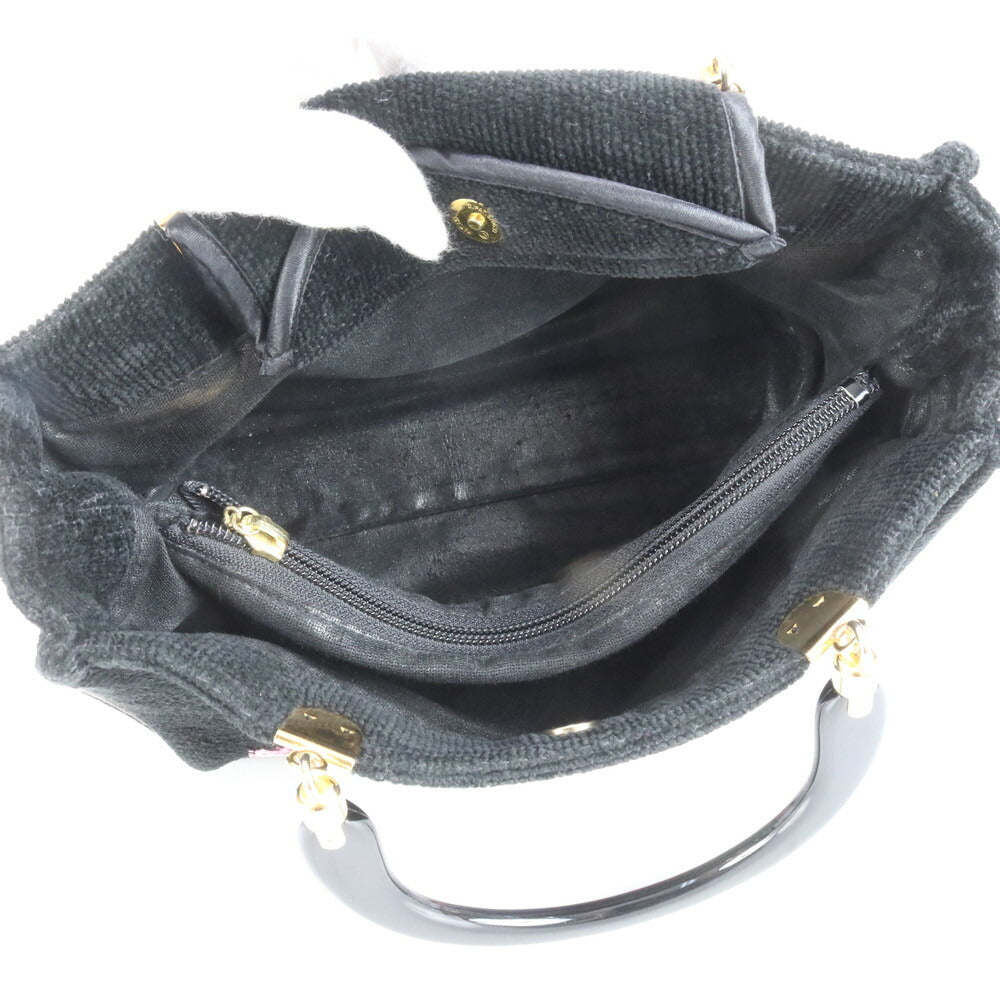 フェイラー シュニール織 フラワー 花柄 トート バッグ 肩掛け ショルダー ハンド ブラック 黒 ゴールド 金具 レディース EUE CL5-3