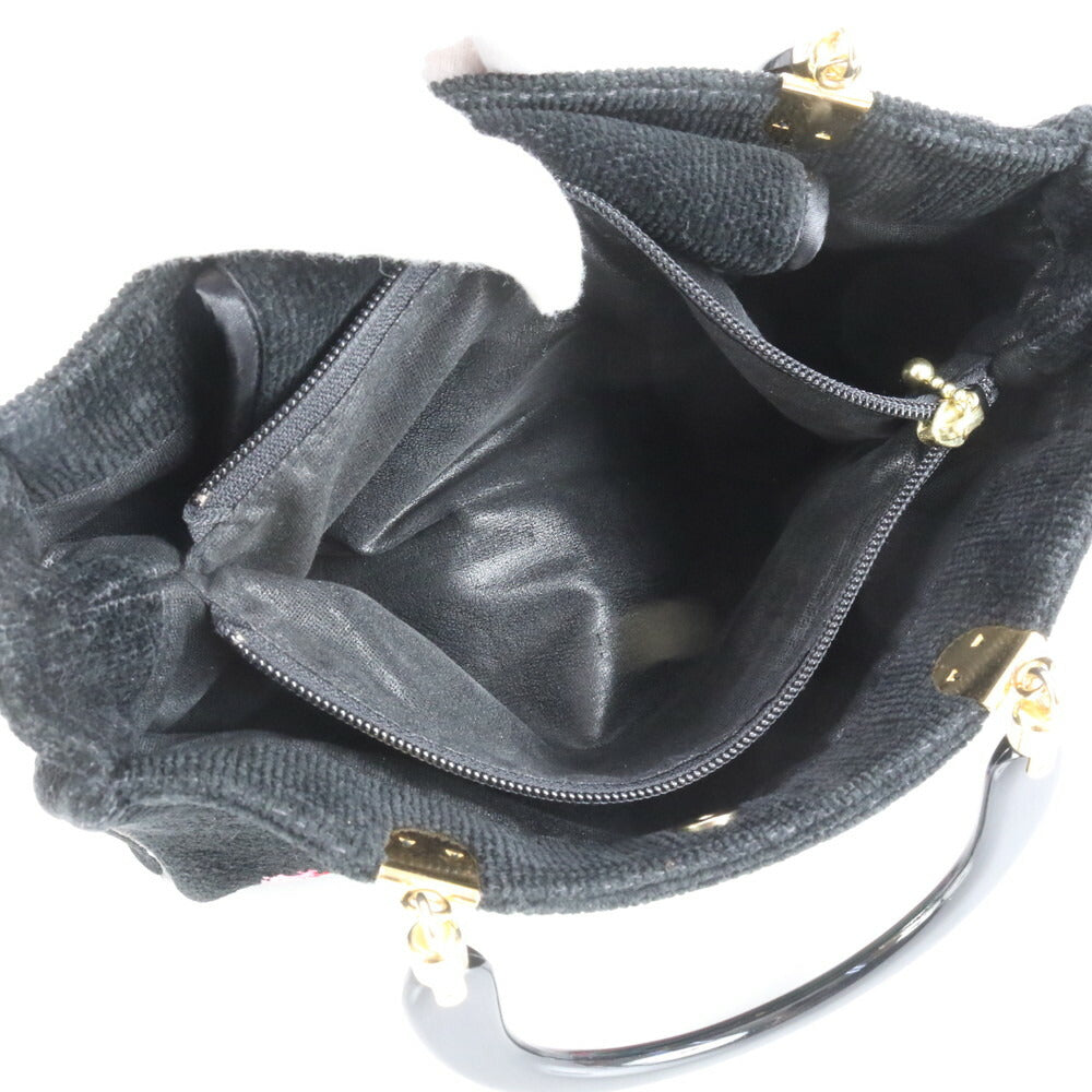 フェイラー シュニール織 フラワー 花柄 トート バッグ 肩掛け ショルダー ハンド ブラック 黒 ゴールド 金具 レディース EUE CL5-3