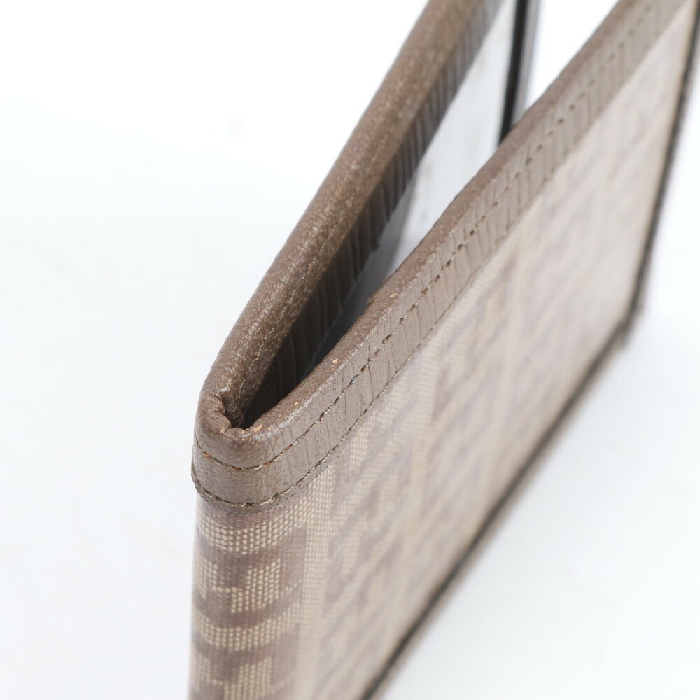 美品 ヴィンテージ フェンディ ズッカ FF ロゴ レザー カードケース 名刺入れ 二つ折り 財布 ウォレット レディース RUE CL15-7