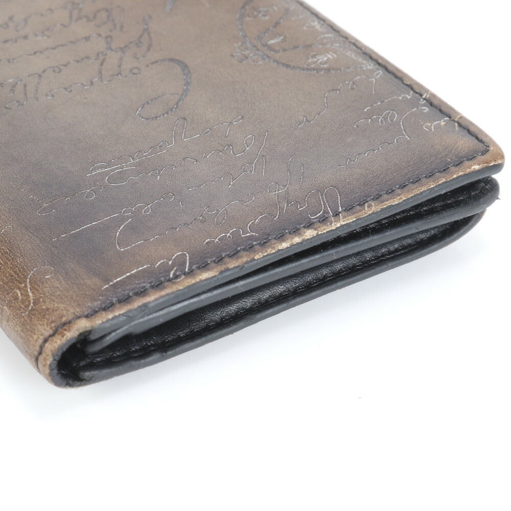 美品 ベルルッティ サンタル カリグラフィ レザー 長財布 二つ折り ウォレット 本革 ブラウン 茶色 ブランド メンズ RRM CM1-9