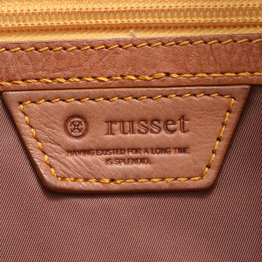 美品 ラシット モノグラム レザー ナイロン トート バッグ 肩掛け ショルダー ハンド ブラウン 茶色 レディース RCE CN5-3