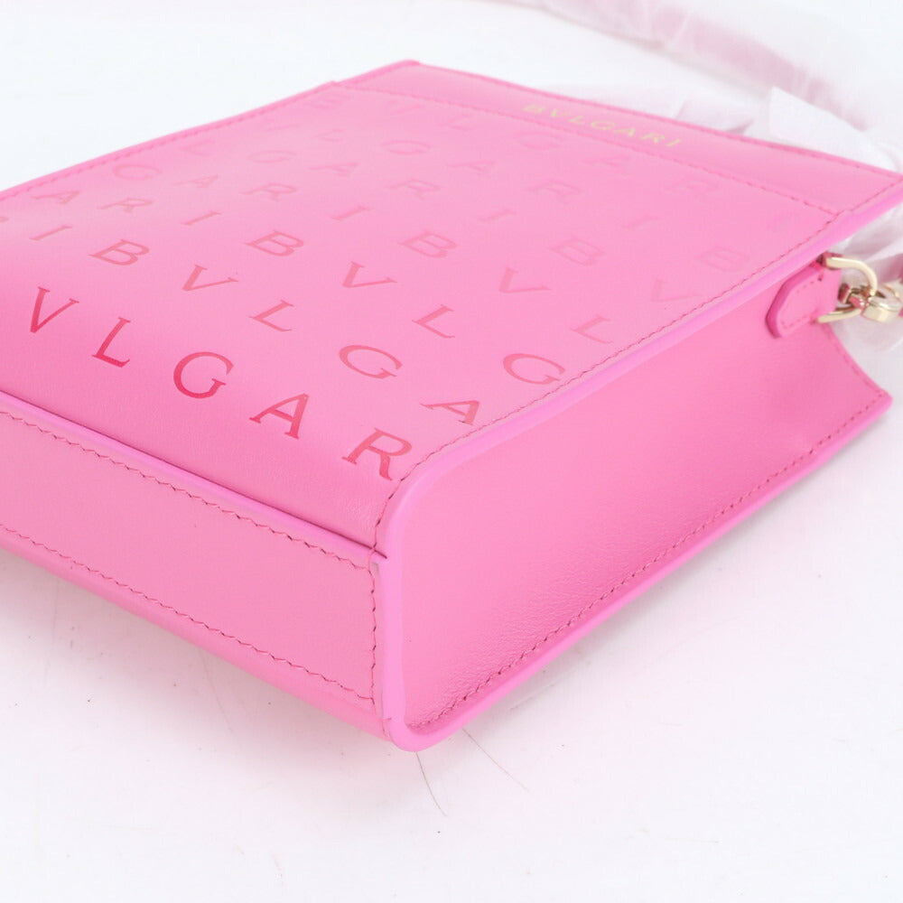 未使用 ブルガリ ロゴ インフィニートゥム ミニ トート レザー 2WAY ショルダーバッグ 斜め掛け ハンド ピンク レディース RUE CO2-3