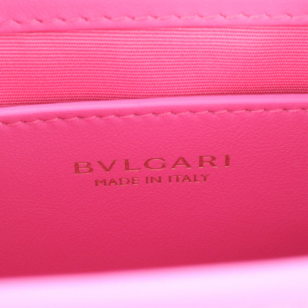 未使用 ブルガリ ロゴ インフィニートゥム ミニ トート レザー 2WAY ショルダーバッグ 斜め掛け ハンド ピンク レディース RUE CO2-3