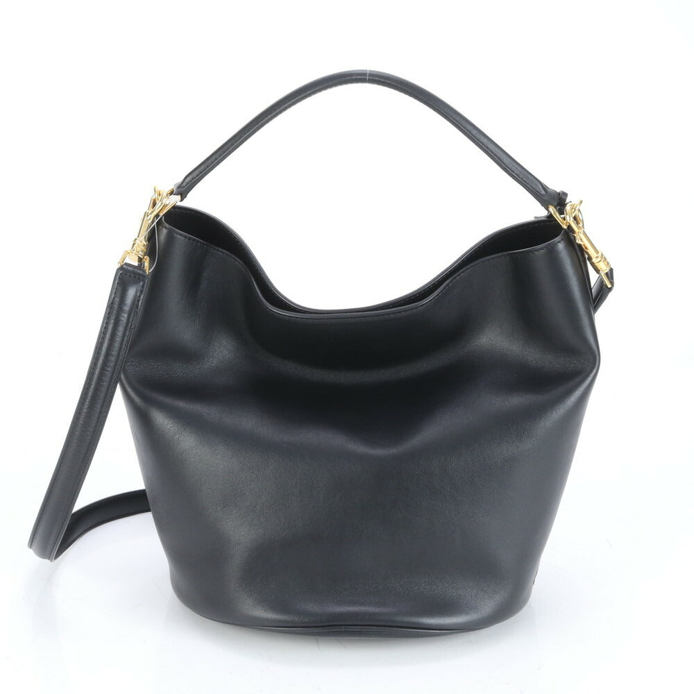 極美品 セリーヌ ティーン バケット 16 セーズ レザー 2WAY ショルダーバッグ 斜め掛け ハンド トート ブラック レディース RUE CO1-6