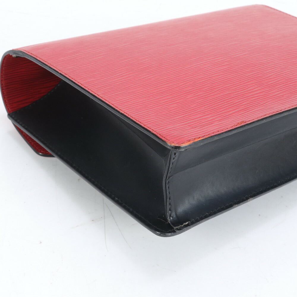 極美品 ベタなし ルイヴィトン エピ モンソー ノワール カスティリアンレッド 2WAY ショルダーバッグ 斜め掛け ハンド RRE CO14-1