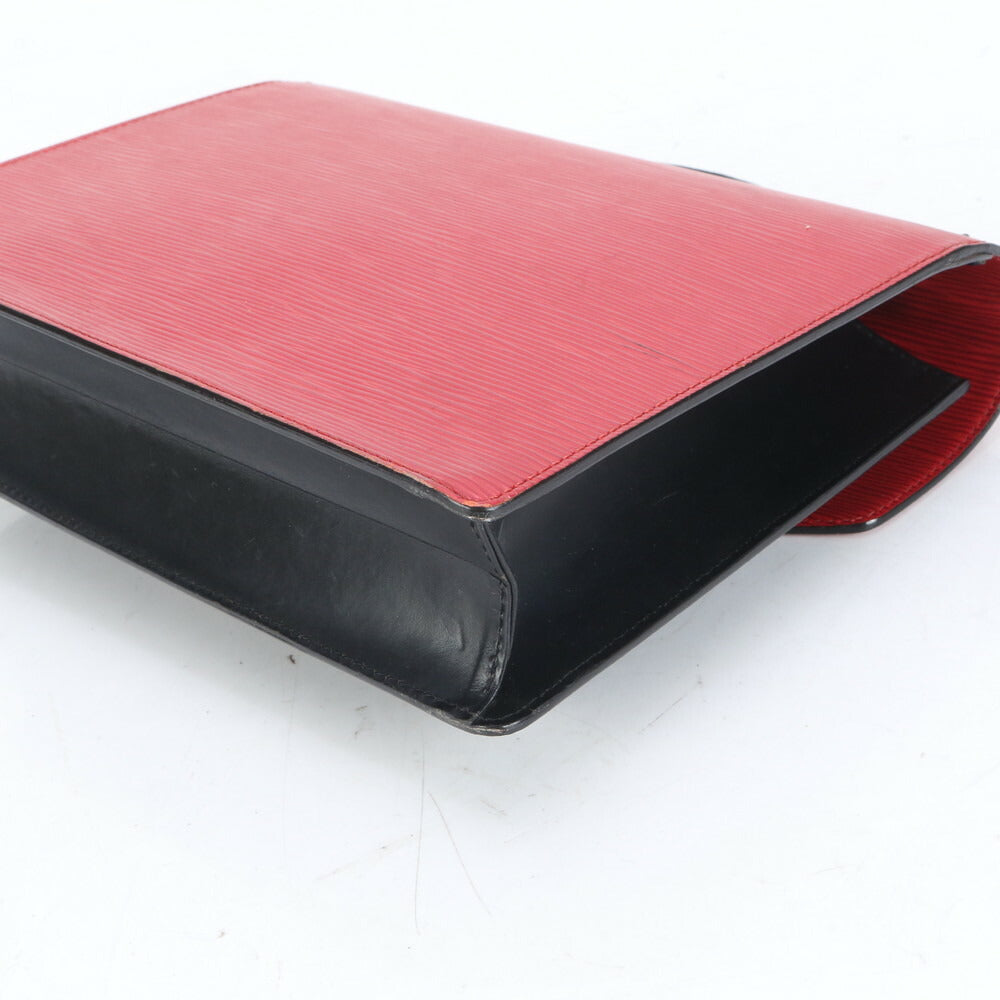 極美品 ベタなし ルイヴィトン エピ モンソー ノワール カスティリアンレッド 2WAY ショルダーバッグ 斜め掛け ハンド RRE CO14-1