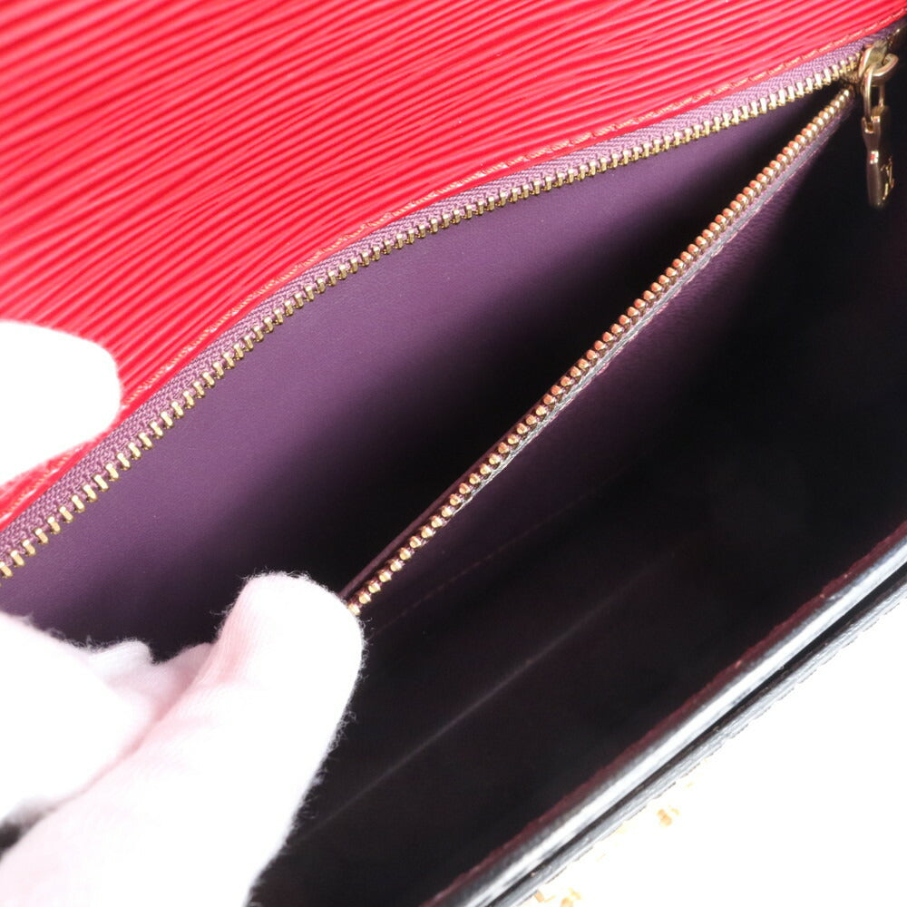 極美品 ベタなし ルイヴィトン エピ モンソー ノワール カスティリアンレッド 2WAY ショルダーバッグ 斜め掛け ハンド RRE CO14-1