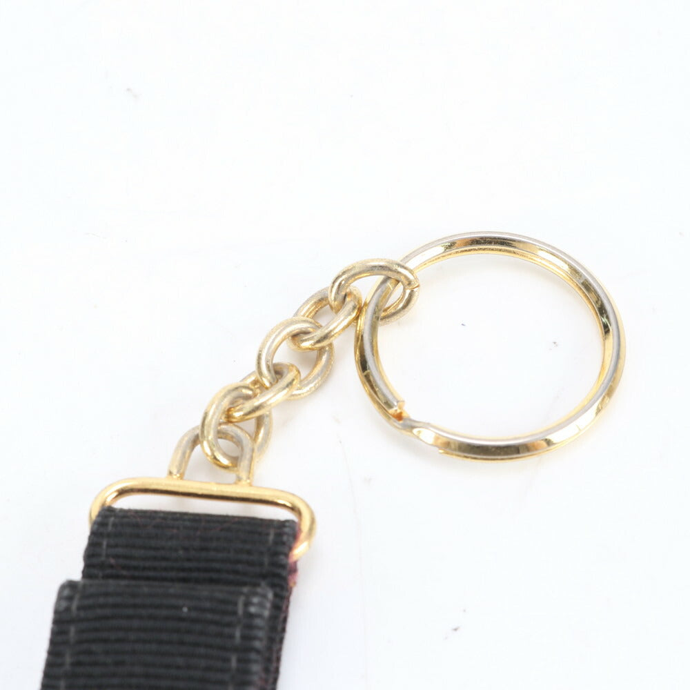 美品 サルヴァトーレフェラガモ ヴァラリボン キーホルダー キーリング ブラック 黒 ゴールド レディース MMM CL87-46