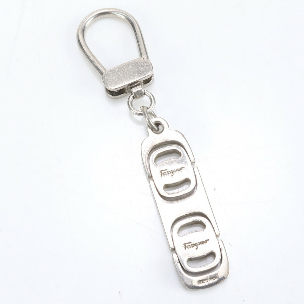 美品 サルヴァトーレフェラガモ ヴァラ キーホルダー バッグ チャーム キーリング シルバー メンズ レディース MMM CL87-12