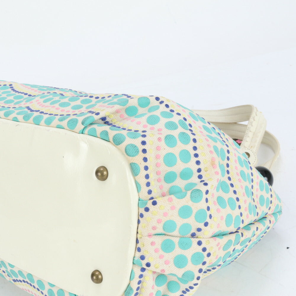 美品 アナスイ バタフライ 蝶 チャーム ドット 水玉 トート バッグ 肩掛け ショルダー ハンド A4 レディース RUE CO8-8