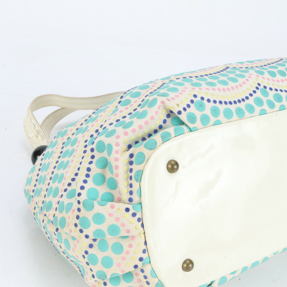 美品 アナスイ バタフライ 蝶 チャーム ドット 水玉 トート バッグ 肩掛け ショルダー ハンド A4 レディース RUE CO8-8