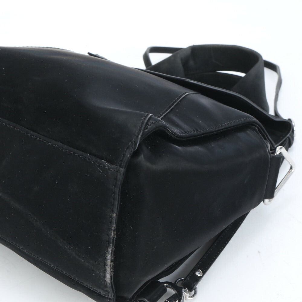 美品 ディーゼル リキッド ベルベット ナイロン ロゴ リュック 2WAY リュックサック バックパック ブラック レディース RUE CO10-9