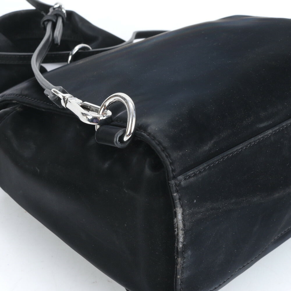 美品 ディーゼル リキッド ベルベット ナイロン ロゴ リュック 2WAY リュックサック バックパック ブラック レディース RUE CO10-9