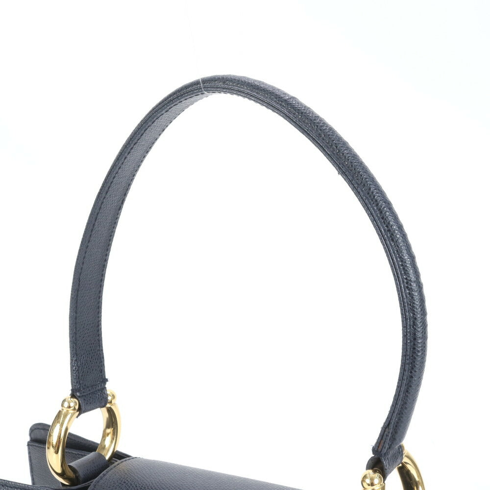 美品 ジャンフランコ・フェレ イタリア製 レザー ショルダーバッグ 肩掛け トート ハンド ネイビー 紺 レディース RUE CO16-3