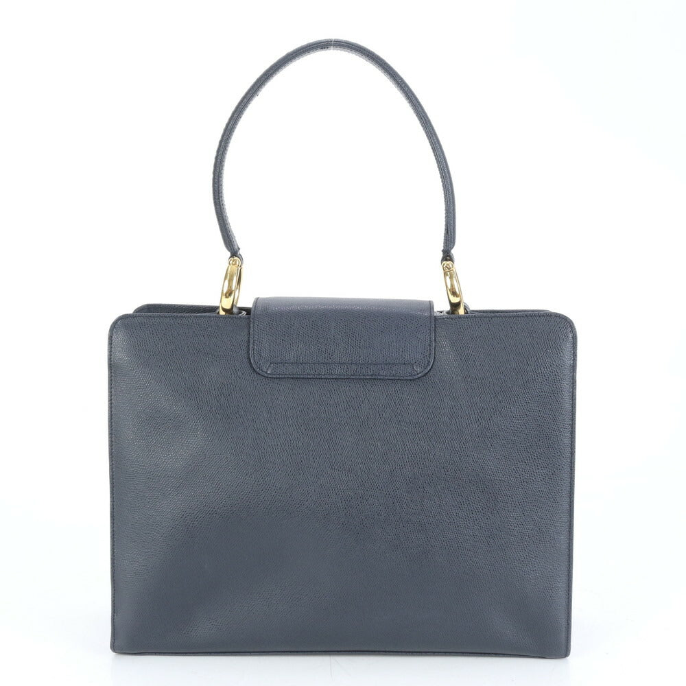 美品 ジャンフランコ・フェレ イタリア製 レザー ショルダーバッグ 肩掛け トート ハンド ネイビー 紺 レディース RUE CO16-3