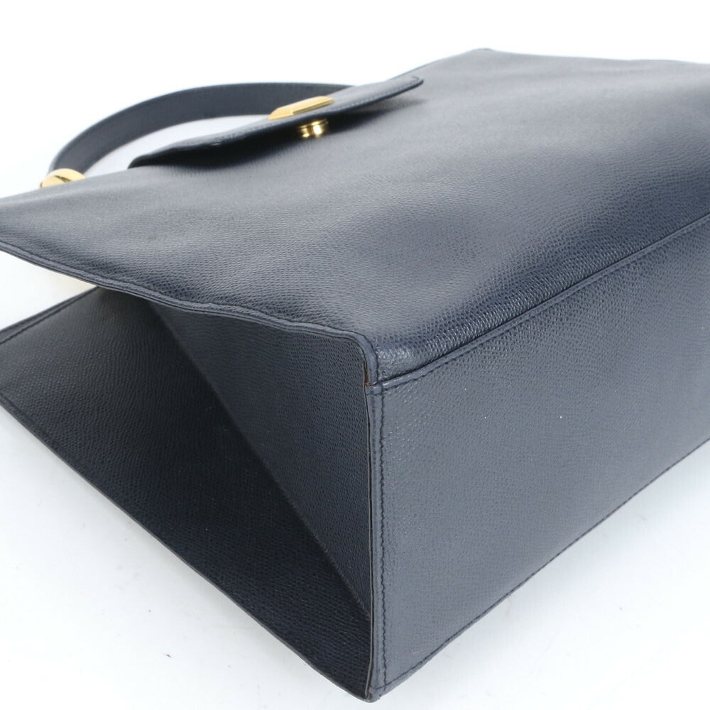 美品 ジャンフランコ・フェレ イタリア製 レザー ショルダーバッグ 肩掛け トート ハンド ネイビー 紺 レディース RUE CO16-3