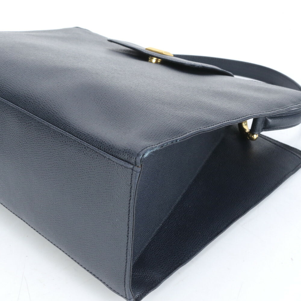 美品 ジャンフランコ・フェレ イタリア製 レザー ショルダーバッグ 肩掛け トート ハンド ネイビー 紺 レディース RUE CO16-3