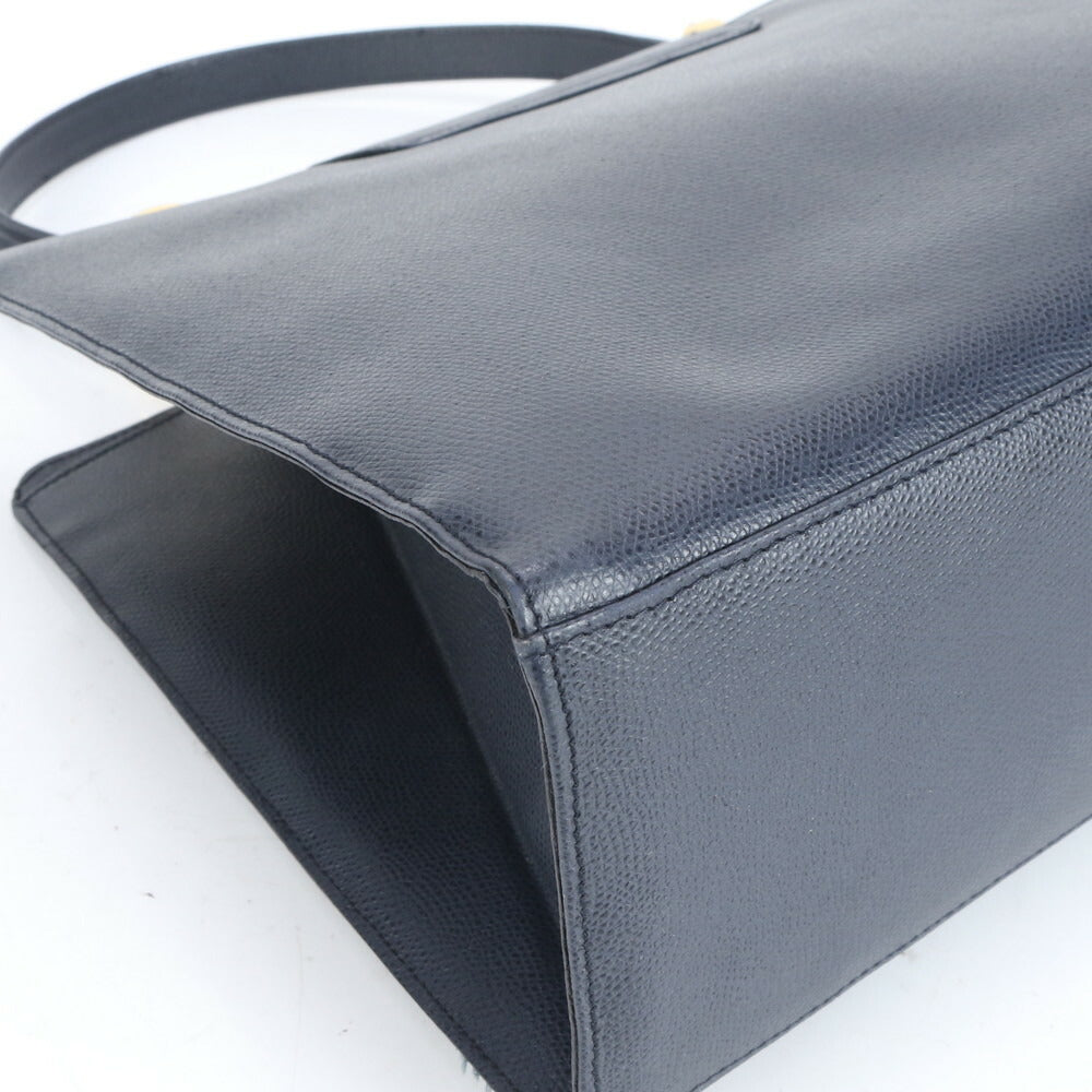 美品 ジャンフランコ・フェレ イタリア製 レザー ショルダーバッグ 肩掛け トート ハンド ネイビー 紺 レディース RUE CO16-3