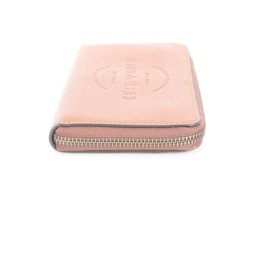 極美品 コーチ レザー アコーディオン ジップ ロング ウォレット 長財布 ラウンドファスナー ブラウン 二つ折り メンズ RUE CP6-4