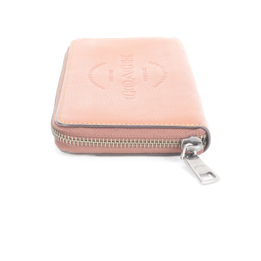 極美品 コーチ レザー アコーディオン ジップ ロング ウォレット 長財布 ラウンドファスナー ブラウン 二つ折り メンズ RUE CP6-4