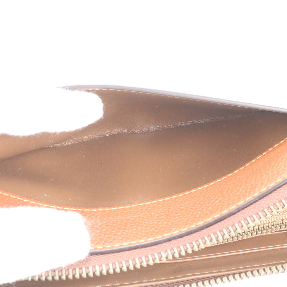 極美品 コーチ レザー アコーディオン ジップ ロング ウォレット 長財布 ラウンドファスナー ブラウン 二つ折り メンズ RUE CP6-4