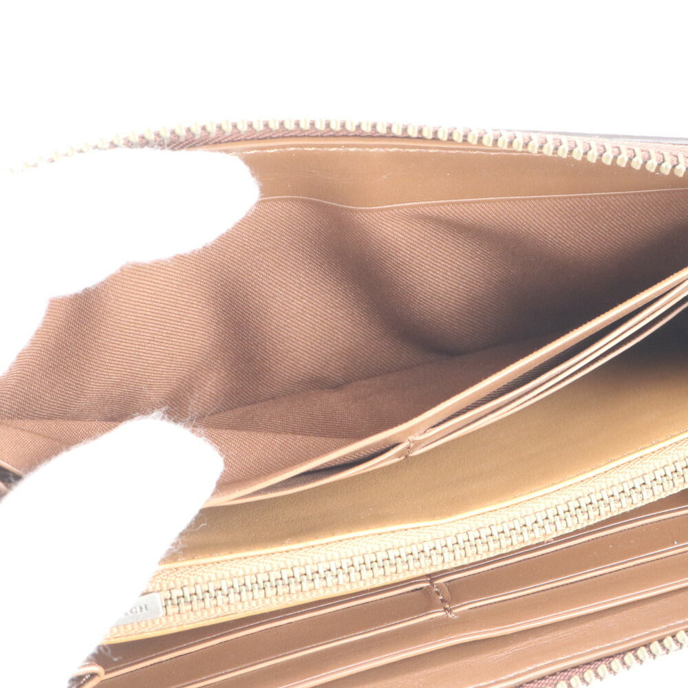 極美品 コーチ レザー アコーディオン ジップ ロング ウォレット 長財布 ラウンドファスナー ブラウン 二つ折り メンズ RUE CP6-4