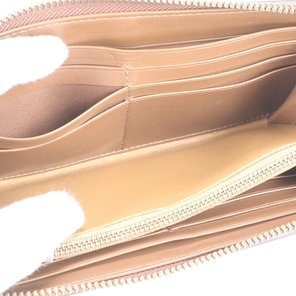 極美品 コーチ レザー アコーディオン ジップ ロング ウォレット 長財布 ラウンドファスナー ブラウン 二つ折り メンズ RUE CP6-4