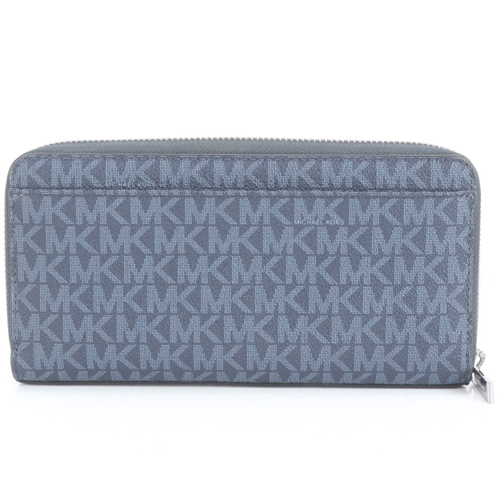 極美品 マイケルコース MKモノグラム レザー 長財布 二つ折り ロング ウォレット ラウンドファスナー メンズ RUE CP5-10