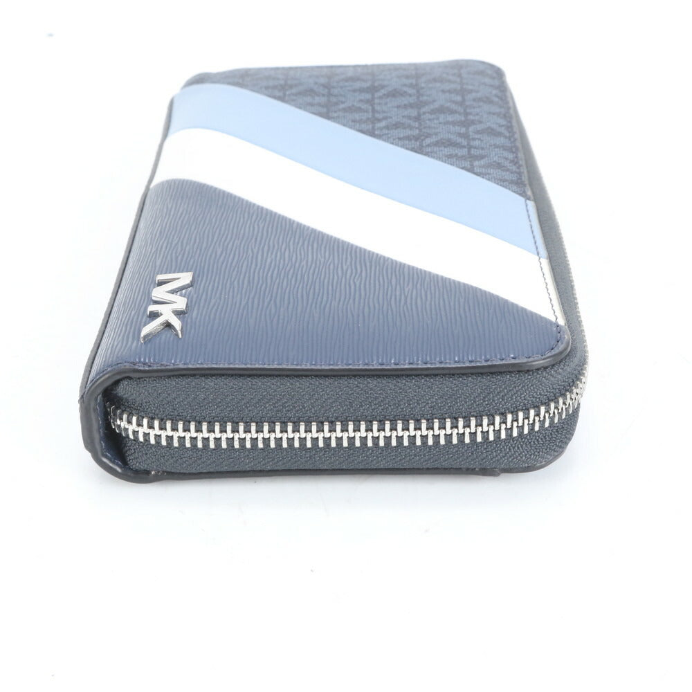 極美品 マイケルコース MKモノグラム レザー 長財布 二つ折り ロング ウォレット ラウンドファスナー メンズ RUE CP5-10