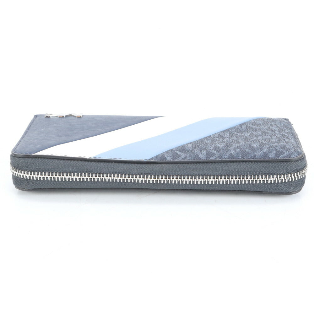 極美品 マイケルコース MKモノグラム レザー 長財布 二つ折り ロング ウォレット ラウンドファスナー メンズ RUE CP5-10