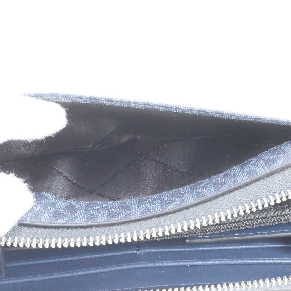 極美品 マイケルコース MKモノグラム レザー 長財布 二つ折り ロング ウォレット ラウンドファスナー メンズ RUE CP5-10