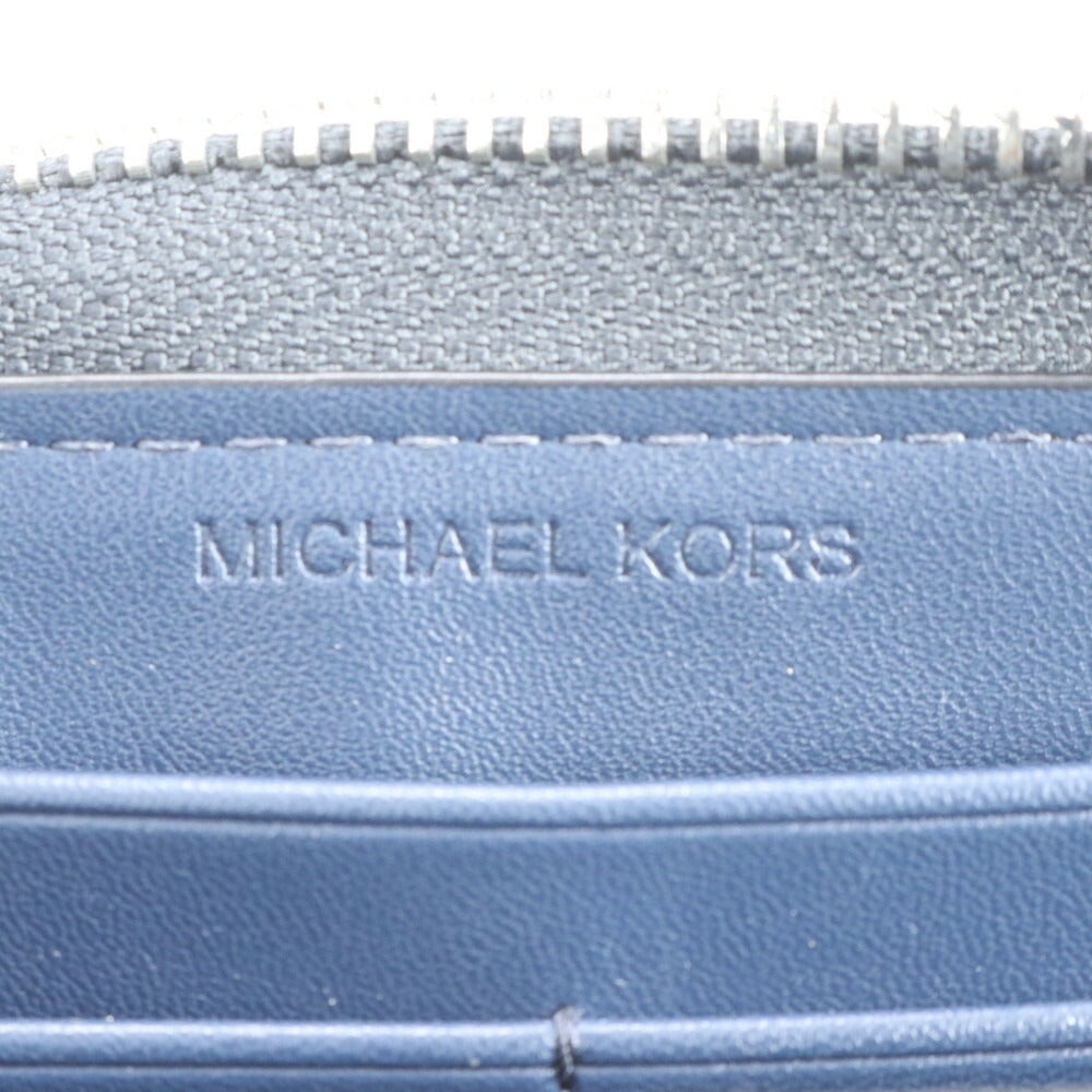 極美品 マイケルコース MKモノグラム レザー 長財布 二つ折り ロング ウォレット ラウンドファスナー メンズ RUE CP5-10
