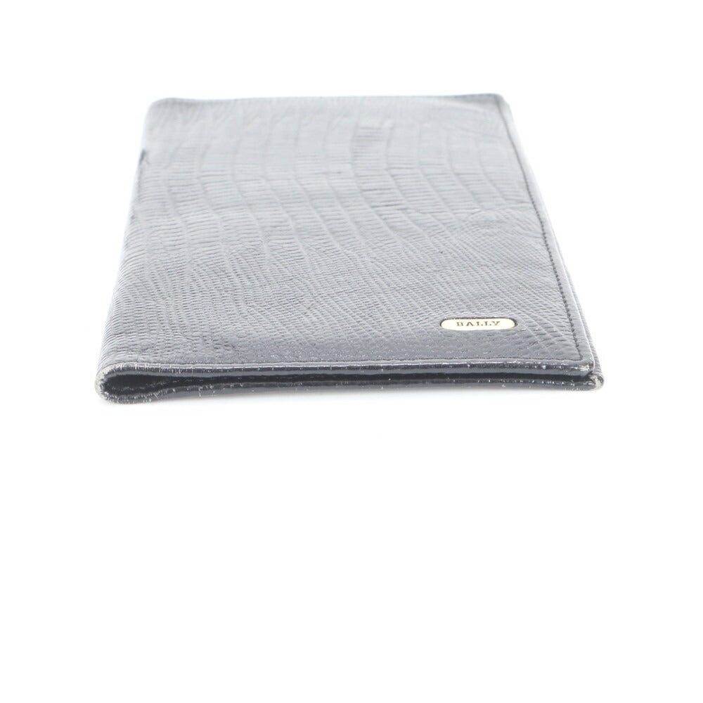 美品 バリー リザード エンボス レザー 長財布 二つ折り ロング ウォレット ラウンドファスナー 札入れ ブラック メンズ RUE CP5-2