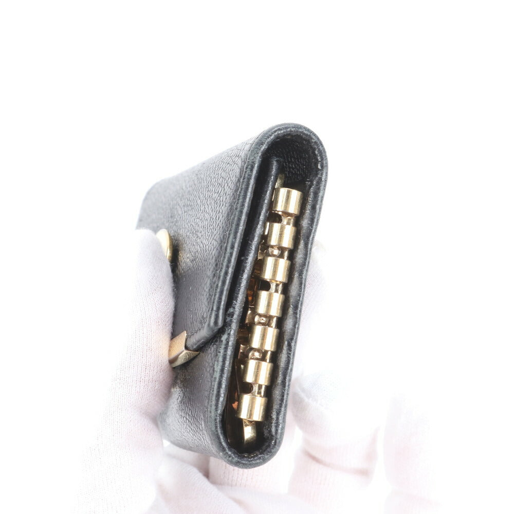 サルヴァトーレフェラガモ ガンチーニ レザー キーケース 6連 キーリング 本革 ブラック 黒 メンズ レディース EUM CP20-5