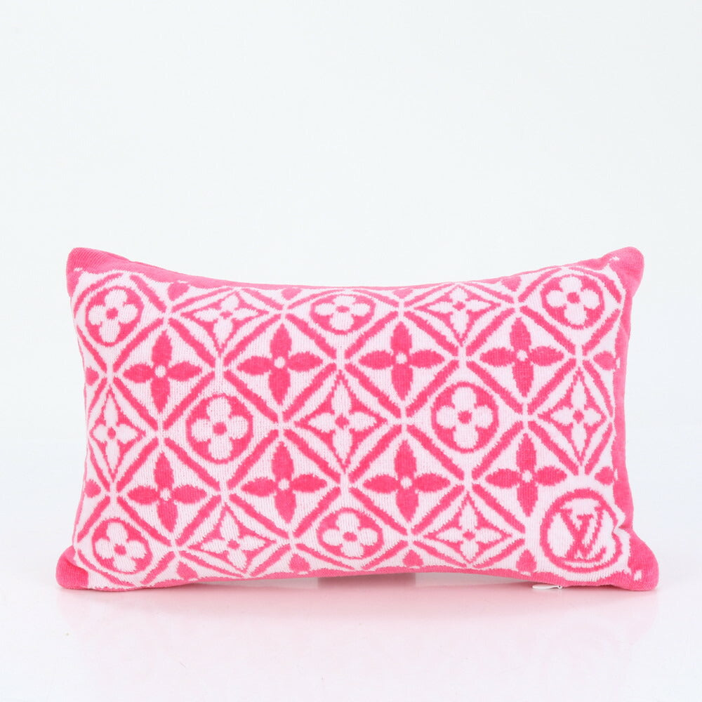未使用 ルイヴィトン モノグラム フラワー タイル プティ クッション ピロー 枕 M01371 ピンク インテリア レディース ERE CP24-2