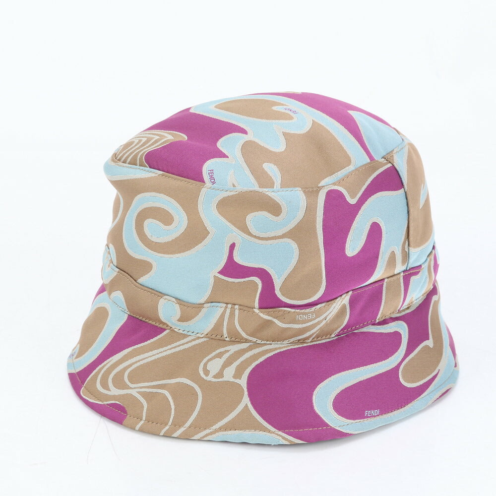 美品 フェンディ マーブル バケット ハット ファッション 帽子 レディース EEE CQ7-2