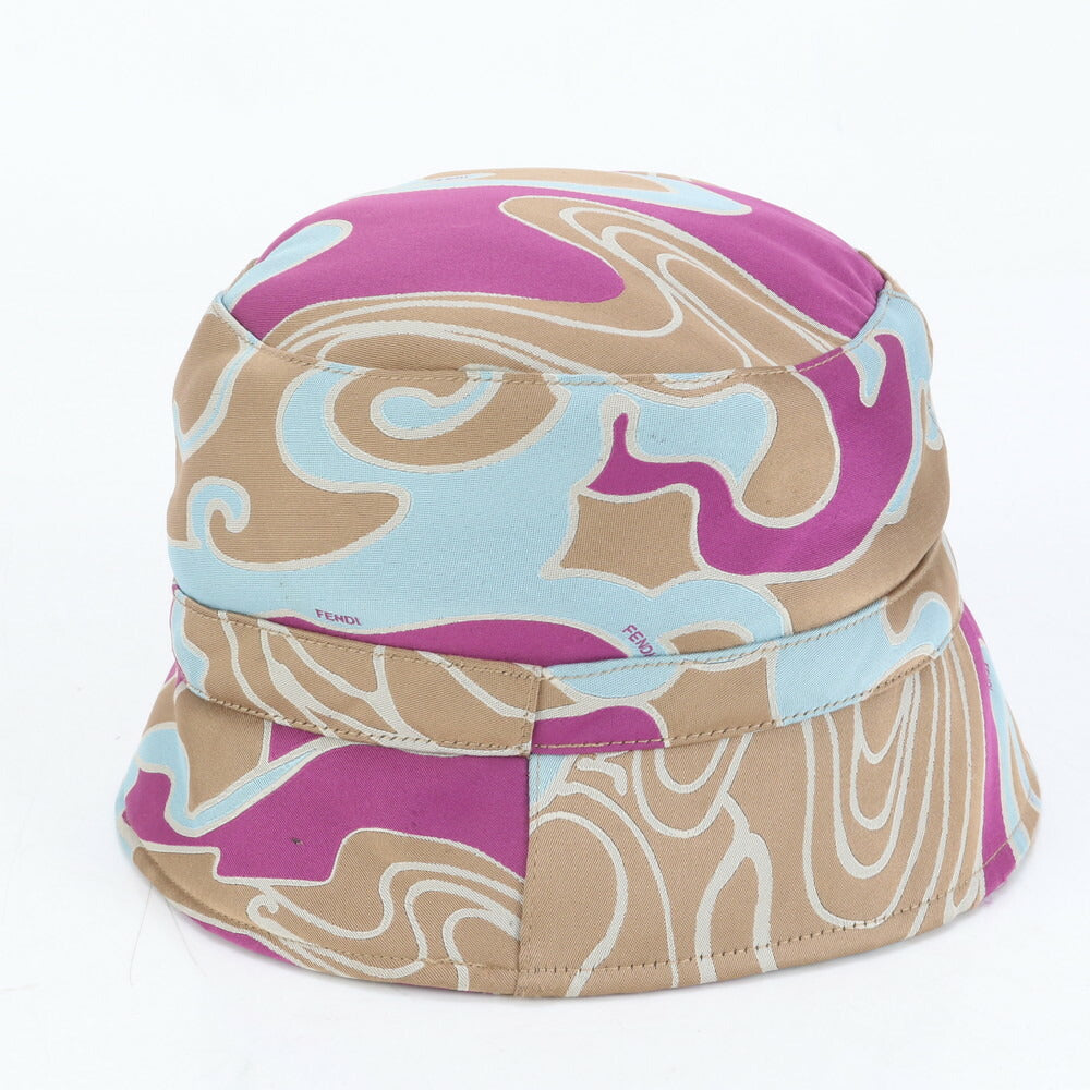 美品 フェンディ マーブル バケット ハット ファッション 帽子 レディース EEE CQ7-2