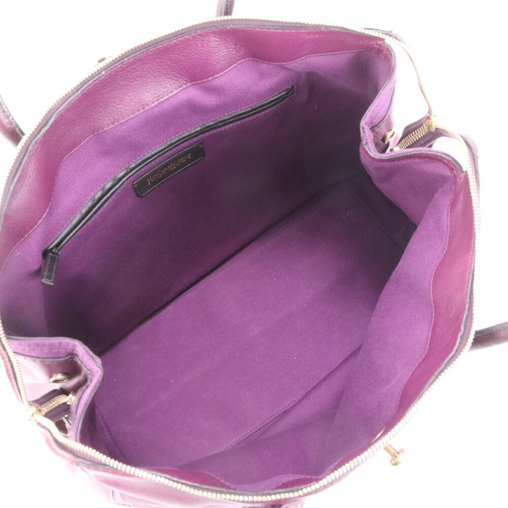 極美品 YSL イヴ サンローラン イタリア製 レザー トート バッグ 肩掛け ショルダー ハンド ゴールド 金具 A4 レディース RUE CQ14-2