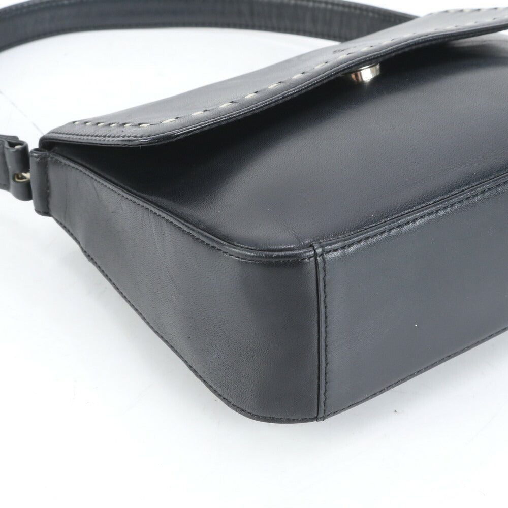 美品 アニエスベー ヴォヤージュ レザー ショルダーバッグ 肩掛け ワンショルダー トート ハンド ブラック レディース ECE CQ31-3