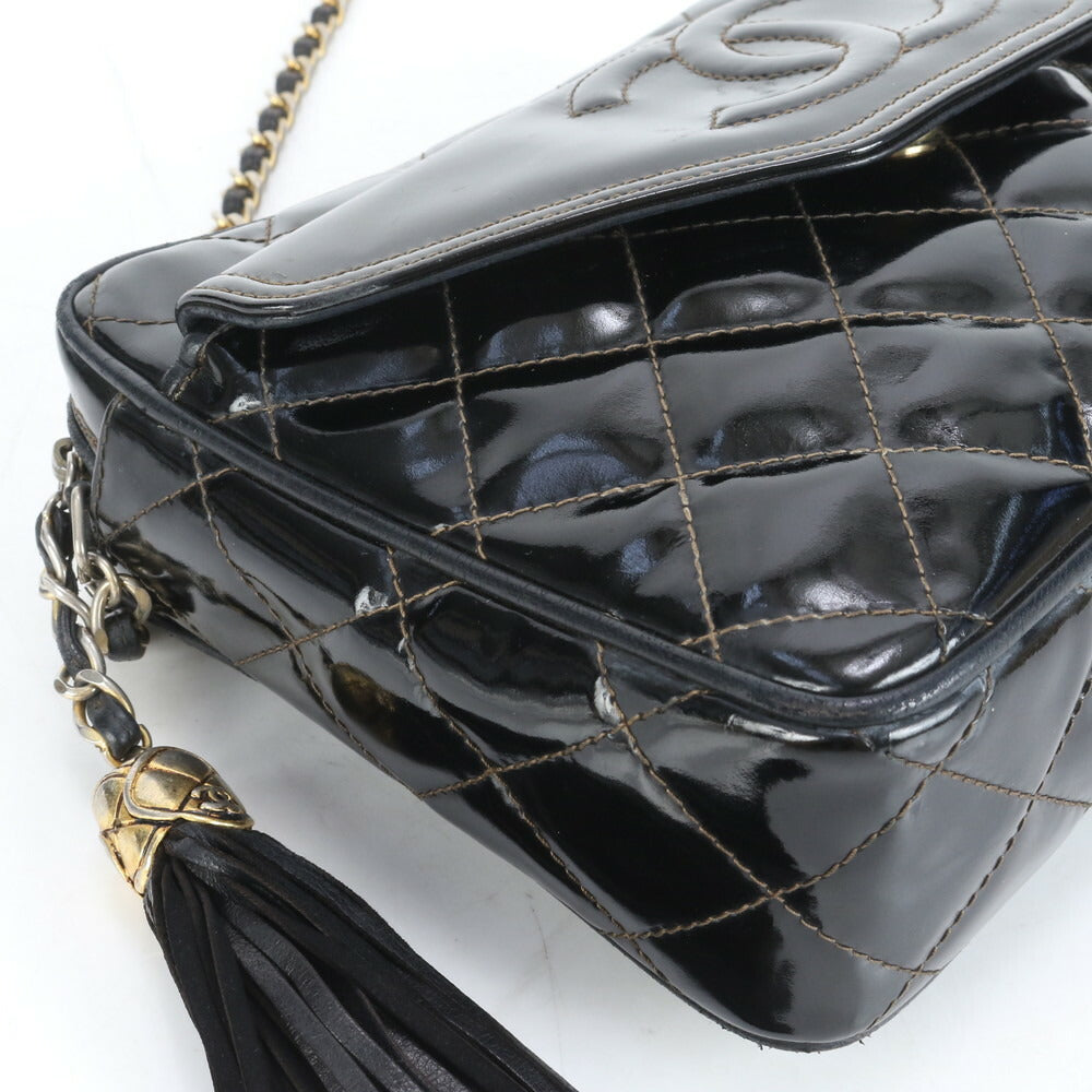 極美品 シャネル シリアルシール付 マトラッセ レザー タッセル ショルダーバッグ 斜め掛け ハンド トート レディース RRE CR2-1