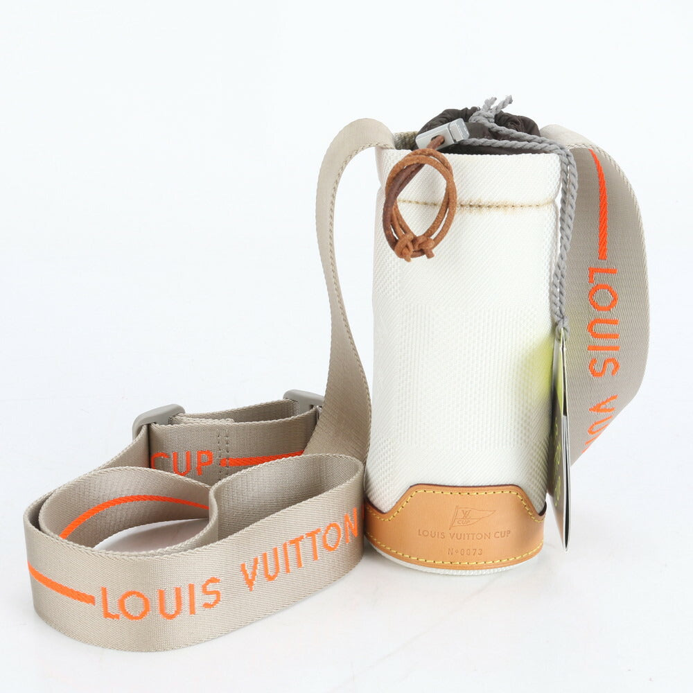 美品 ルイヴィトン ダミエ ジェアン LVカップ ショルダー ボトルケース ホルダー 筒型 M80642 レザー メンズ ECE CR3-8