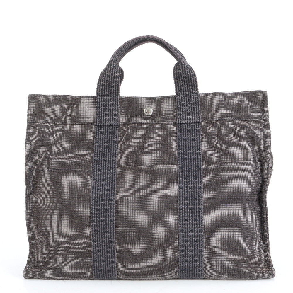 極美品 エルメス エールライン MM トート バッグ ショルダー ビジネス 通勤 書類鞄 A4 グレー 紳士 メンズ ERE CR12-6