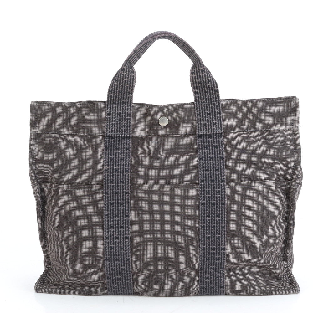 極美品 エルメス エールライン MM トート バッグ ショルダー ビジネス 通勤 書類鞄 A4 グレー 紳士 メンズ ERE CR12-6