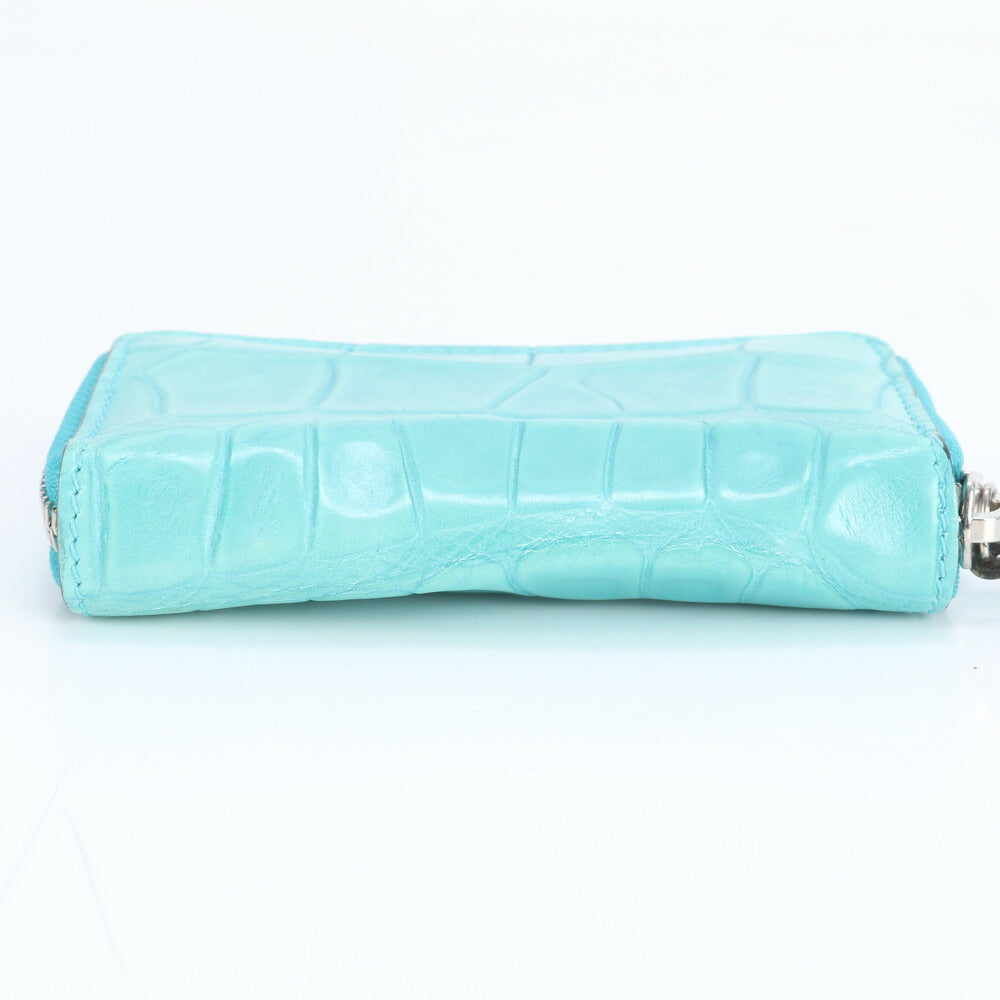 極美品 グッチ クロコダイル エンボス レザー コインケース コンパクト ウォレット カードケース 250983 レディース RRE CR24-7